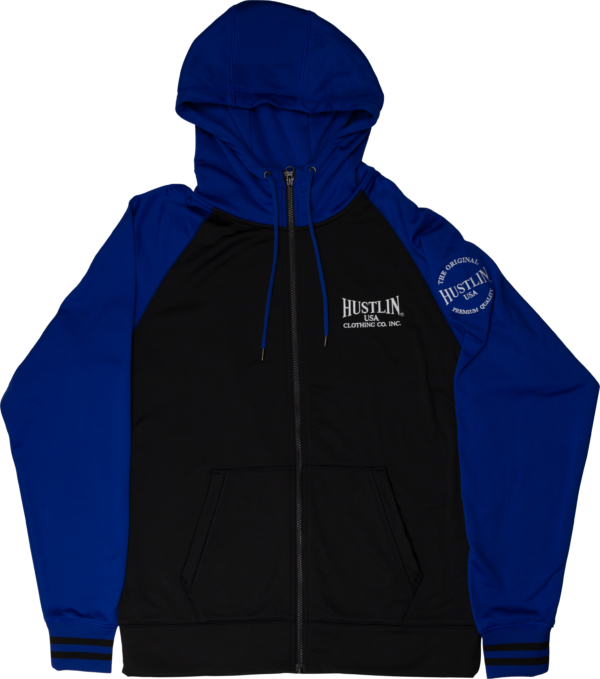 Hustlin USA -  Men's Blue Zip Up Sweatshirt